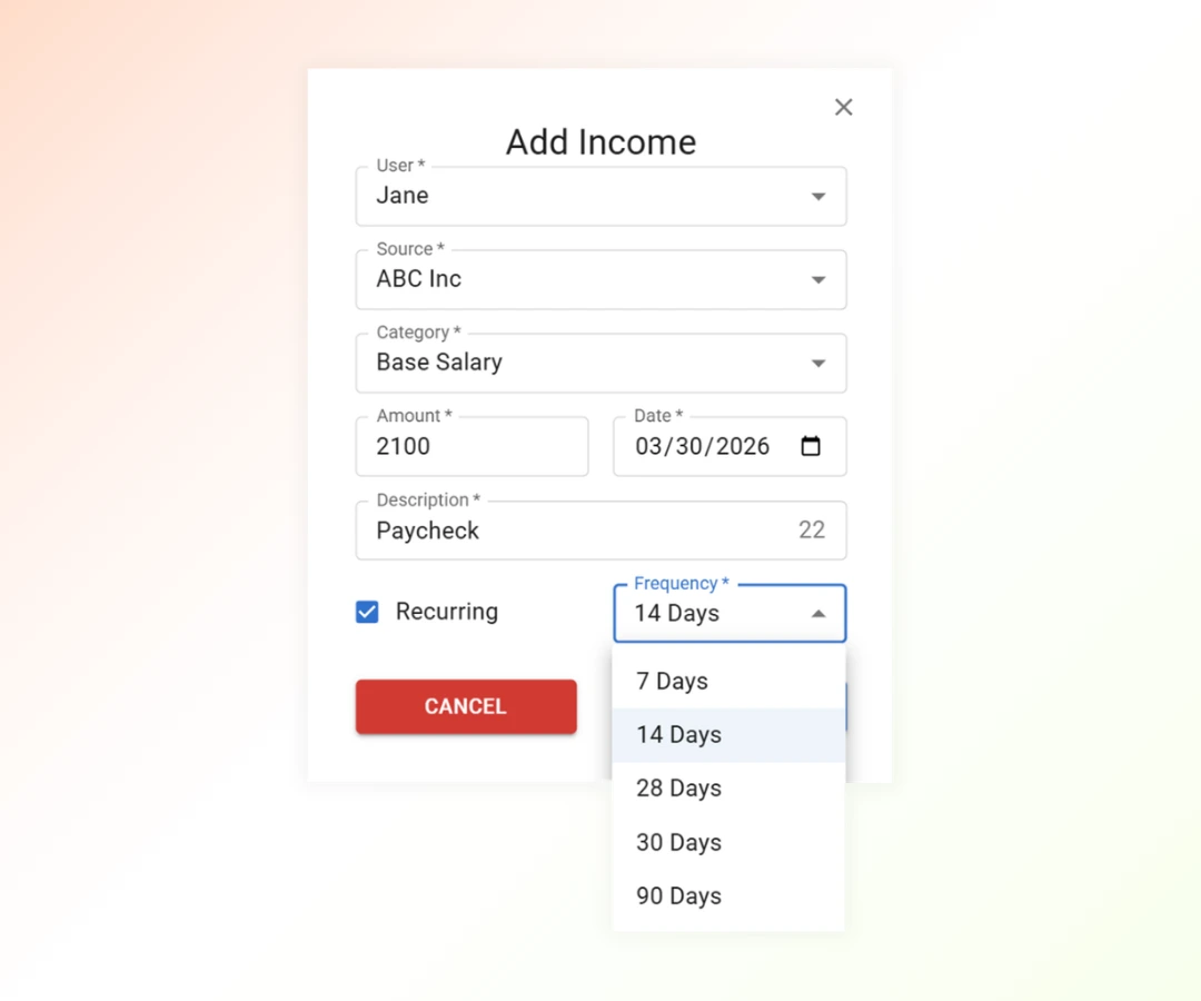 you can track your income